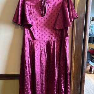 Unique Vintage Plum Polka Dot Dress